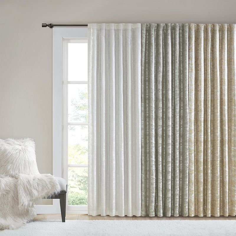 SunSmart Odessa Jacquard 100% Blackout 1-Panel Lined Window Curtain