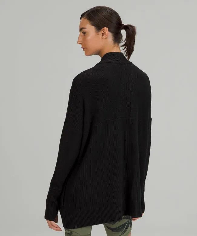 Cashlu Drop-Shoulder Knit Wrap