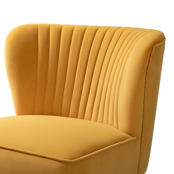 Barto Modern Velvet Tufted Side Chair with Golden Legs by HULALA HOME