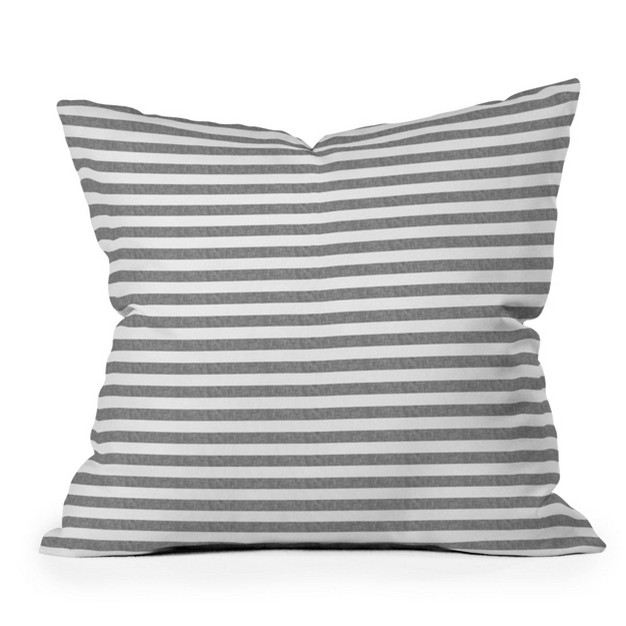 Little Arrow Design Co Striped Square Throw Pillow Gray Deny Designs