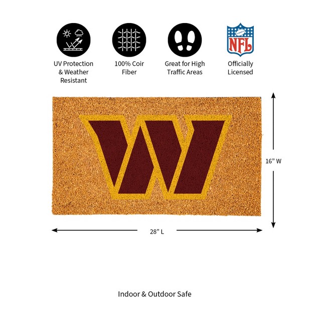 Evergreennfl Logo Natural Coir 28 X 16 Inches Indoor Outdoor Doormat