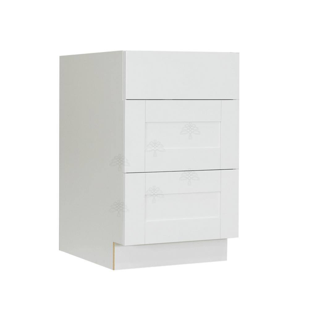 LIFEART CABINETRY Anchester Assembled 33x34.5x24 in. Base Cabinet with 3 Drawers in Classic White AAW-DB33-3