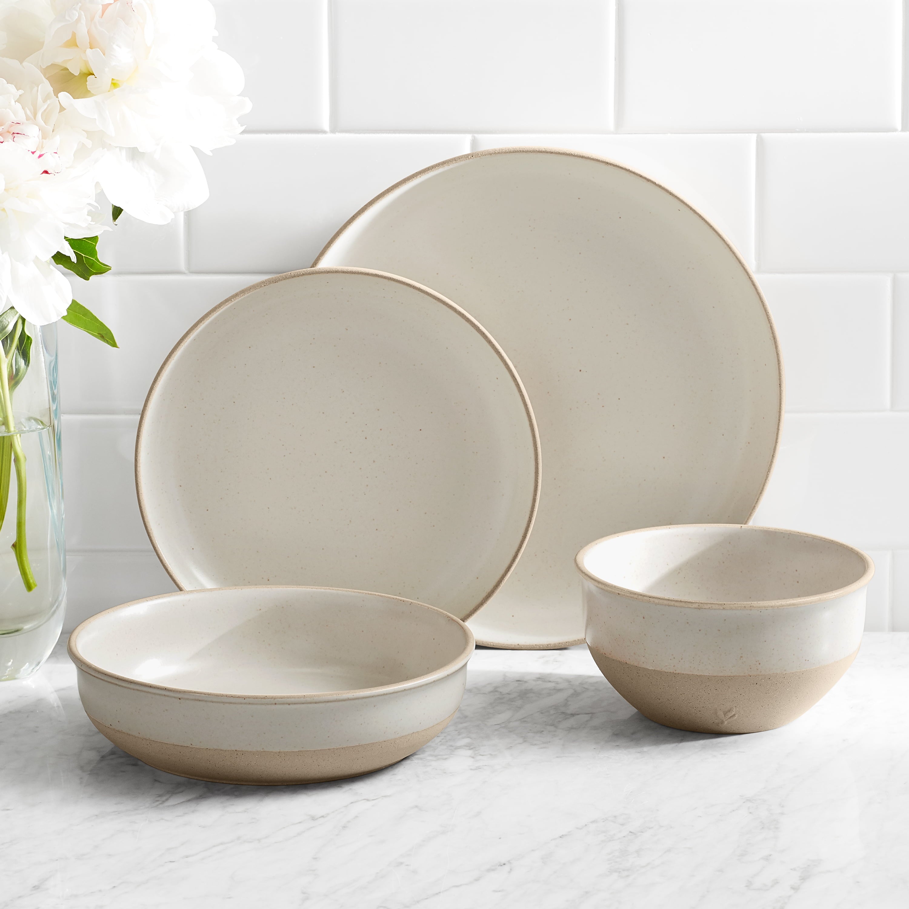 Better Homes and Gardens Cream 16-Piece Dinnerware Set by Dave and Jenny Marrs