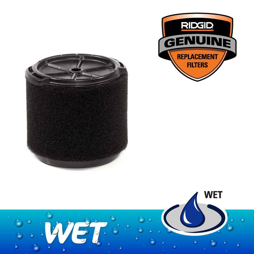 RIDGID Wet Application Foam Filter for 3 to 4.5 Gallon RIDGID WetDry Shop Vacuums VF3700