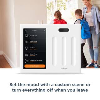 Brilliant Smart Home Control 3-Switch Panel -Alexa Google Assistant Apple Homekit Ring Sonos and More BHA120US-WH3