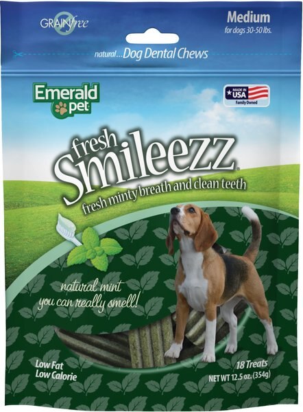 Emerald Pet Fresh Smileezz Medium Grain-Free Dental Dog Treats