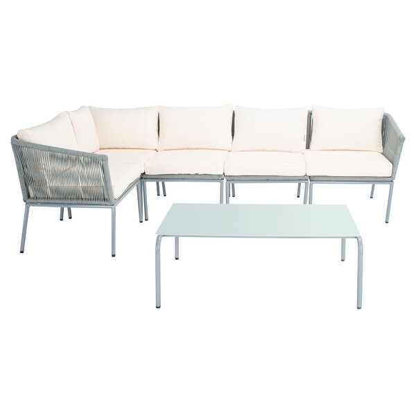 SAFAVIEH Remsin Rope Outdoor Sectional Living Set