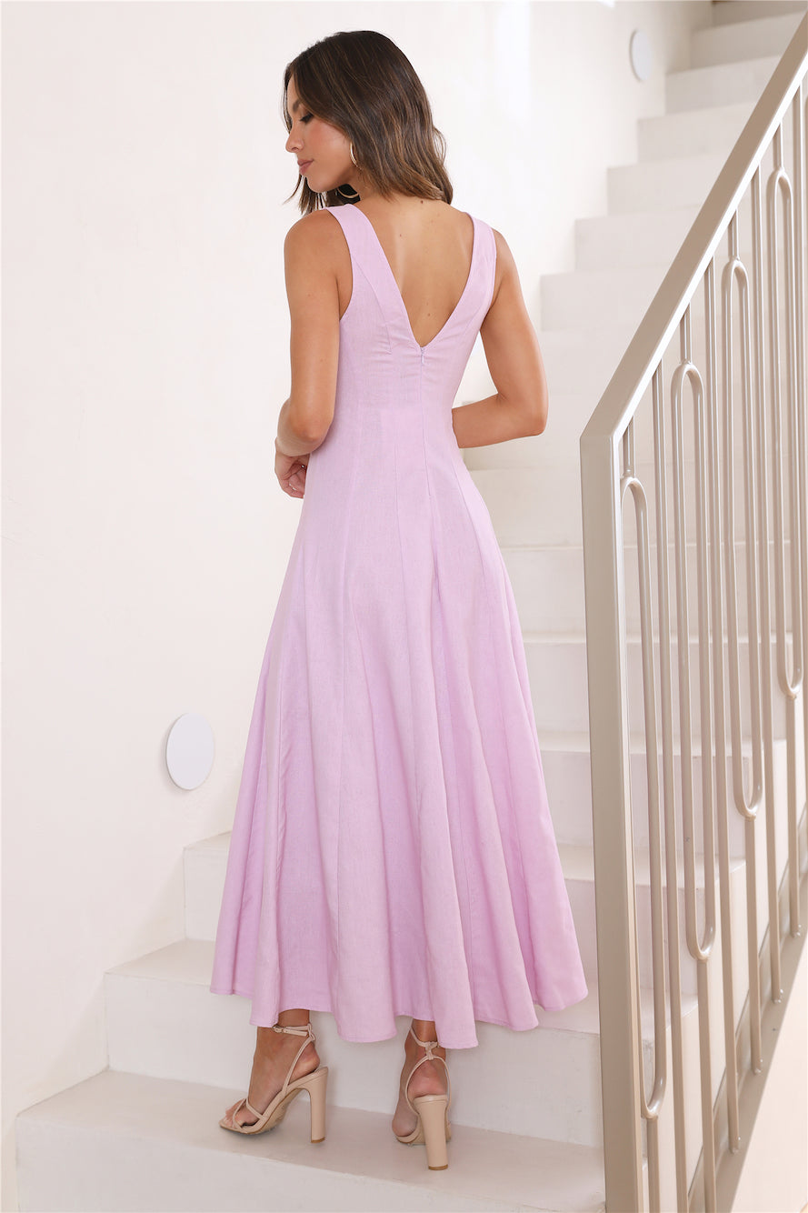 Dusk Soiree Midi Dress Lilac