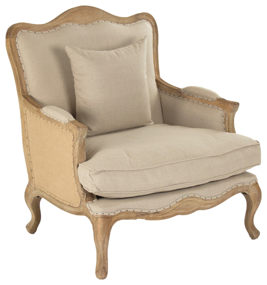 CLub Chair  Natural Linen/Jute   French Country   Armchairs And Accent Chairs   by Zentique  Inc.  Houzz