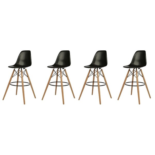 Adult Favourite Eiffel Style Plastic Stool - Wooden base(set of Four)