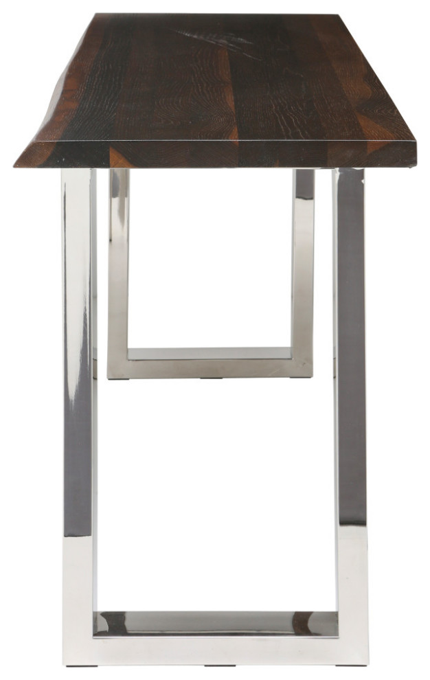 Ennio Console Table Seared Oak Top Polished Stainless   Contemporary   Console Tables   by V.S.D Furniture  Houzz