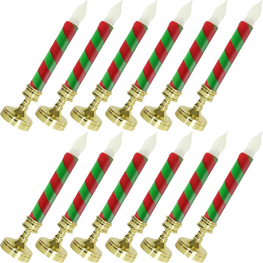 12pcs Christmas Candles Electric Candles Flameless Candles Light Party Decoration