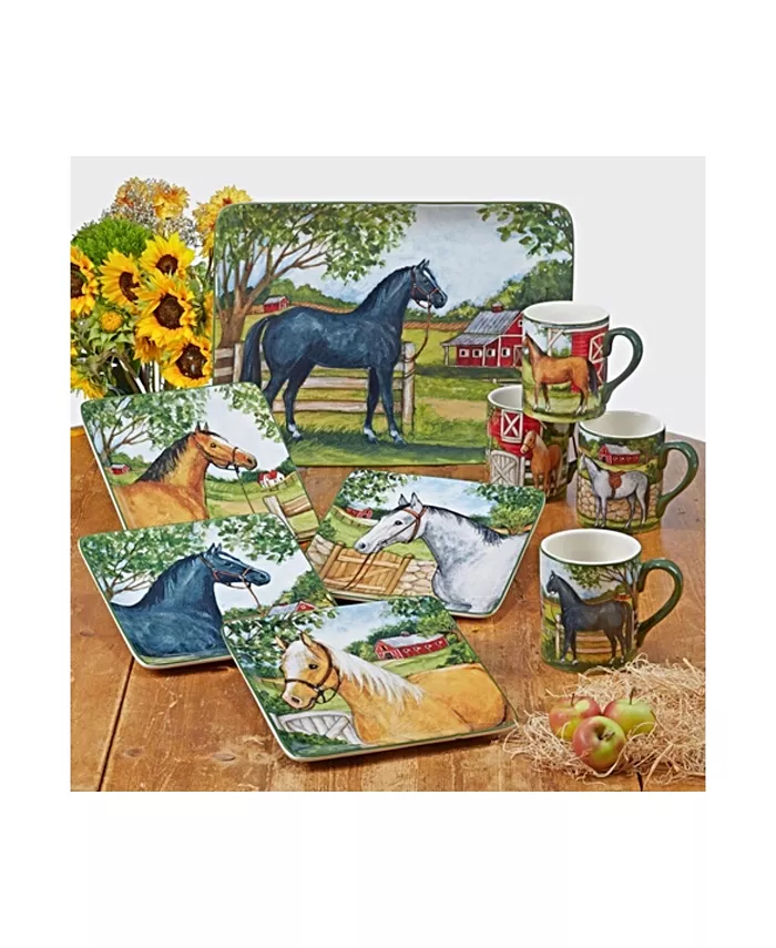 Certified International Clover Farm 4-Pc. Mugs asst.