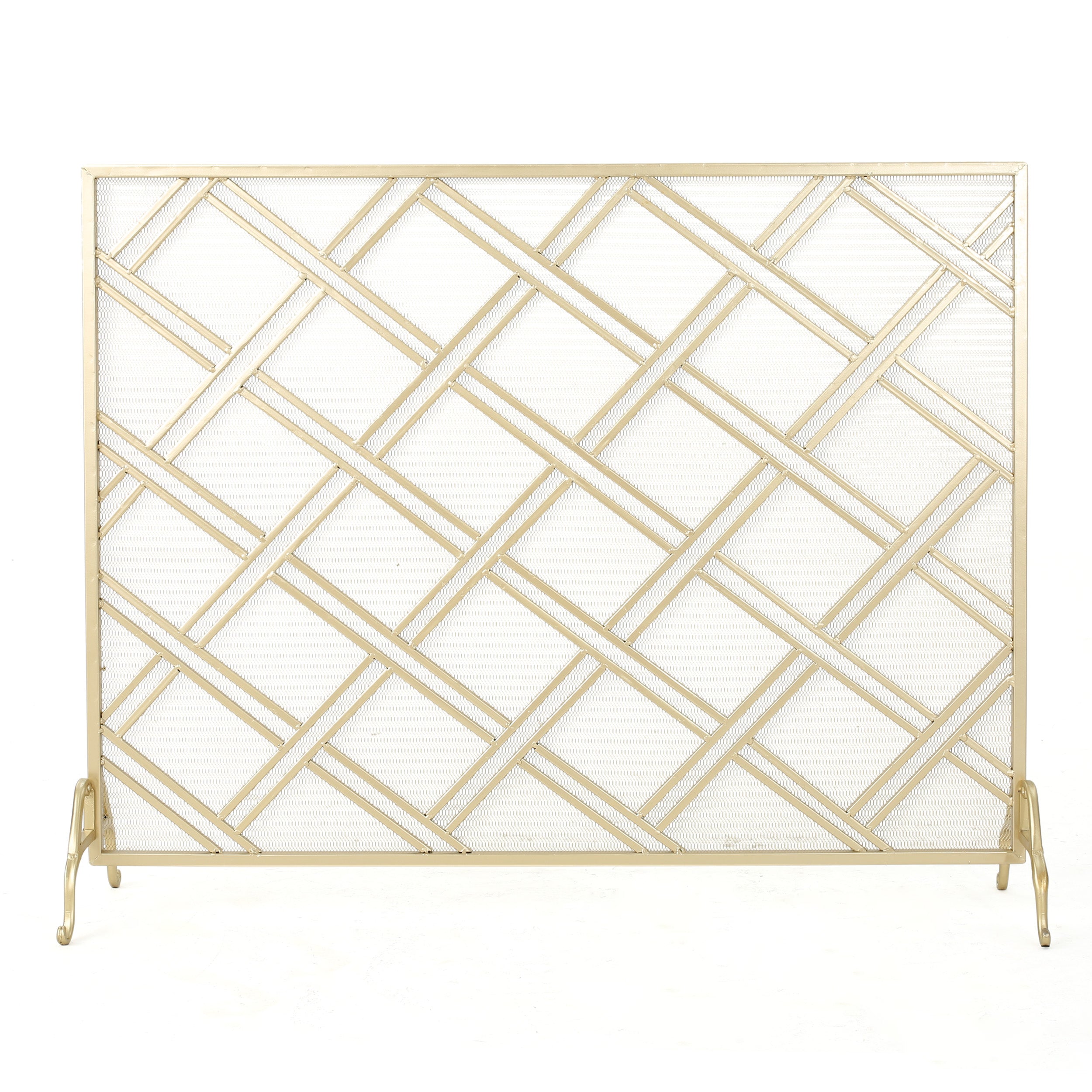 Josette Contemporary Single-Panel Iron Fireplace Screen