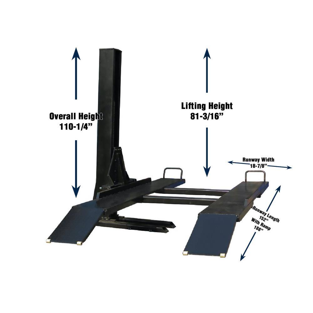 TUXEDO Single PostColumn Car Parking Storage Car Lift 6000 lbs. Capacity SP-6K-SS