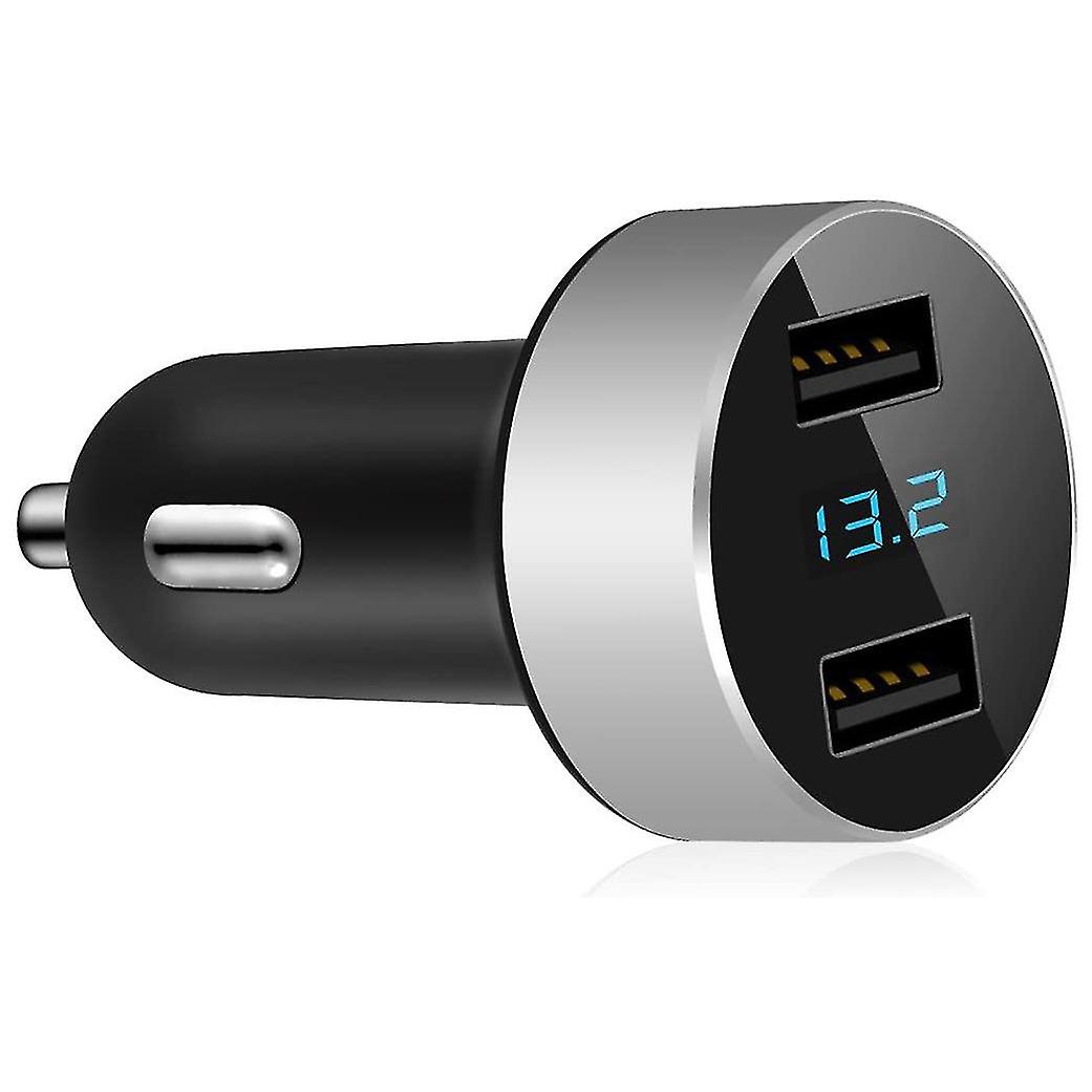 Dual Usb Car Charger， 4.8a Output Car Adapter， Cigarette-lighter Voltage Meter For ，ipad，，lg， Etc