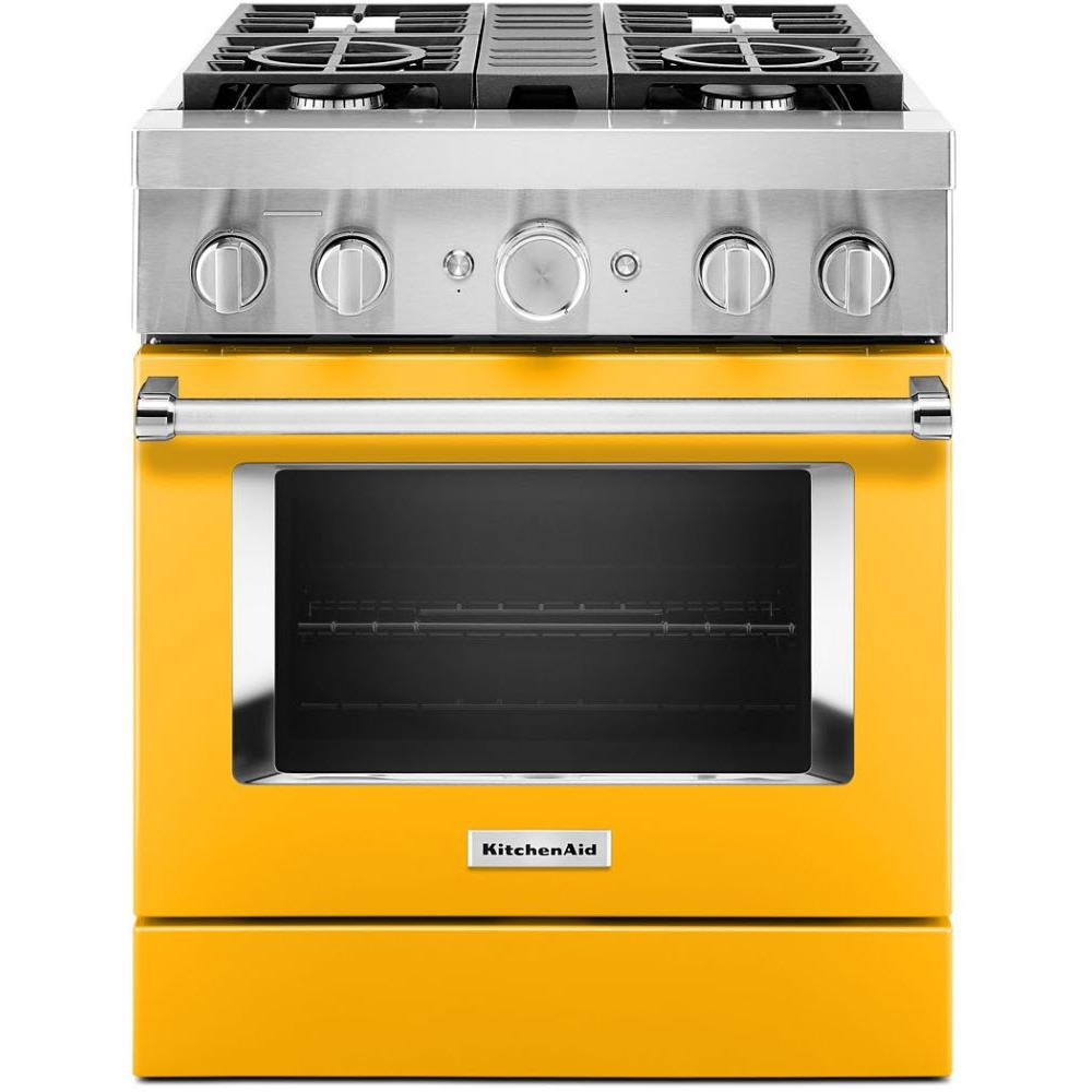 KitchenAid 30-inch Freestanding Dual Fuel Range with Even-Heat�True Convection KFDC500JYP