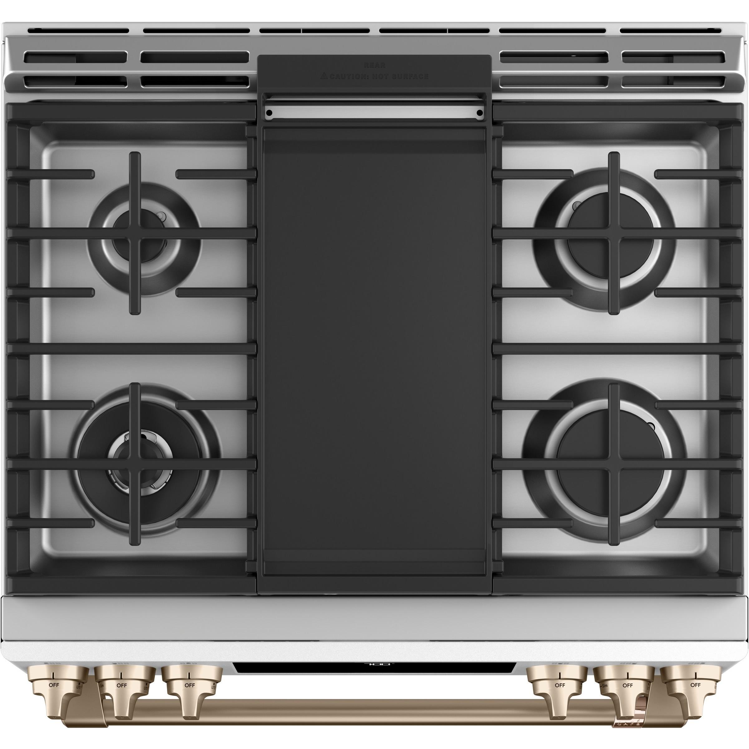 Café 30-inch Slide-in Gas Range with Convection Technology CGS700P4MW2