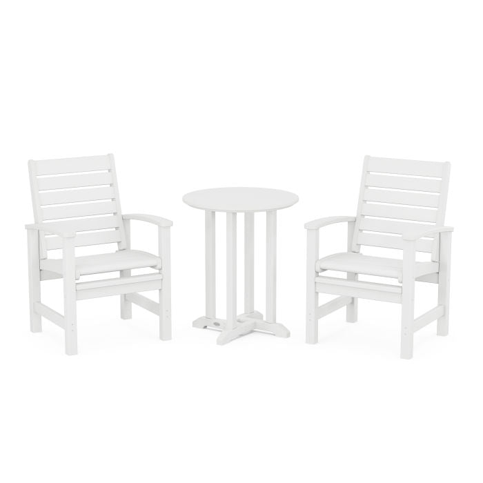 Polywood Signature 3-Piece Round Farmhouse Dining Set PWS1312-1