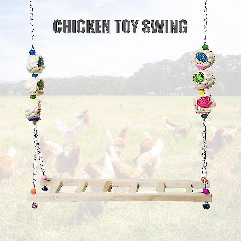 Chicken Ladder Wood Stand Chicken Toy Swing Toys For Chicks Rooster Hens