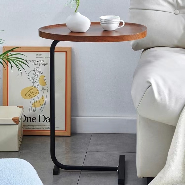 Oval Side Table Small Sofa Table with Metal Material and Steel Material and MDF End Table Living Room Center Table