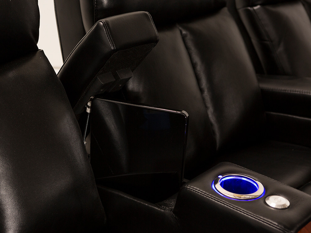 Seatcraft Seville Leather Gel Home Theater Seating Black  Power   Contemporary   Theater Seating   by Stargate Cinema  Houzz