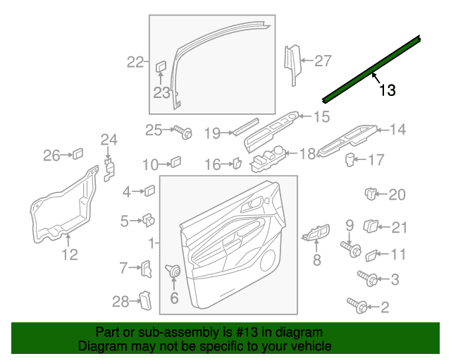 Genuine OE Ford Belt Weather-Strip - CJ5Z-7821457-B