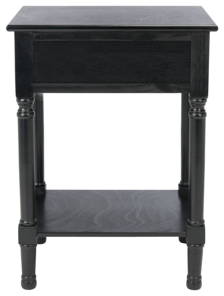 Aurum One Drawer Accent Table Black   Traditional   Side Tables And End Tables   by AED Luxury Home Decor  Houzz