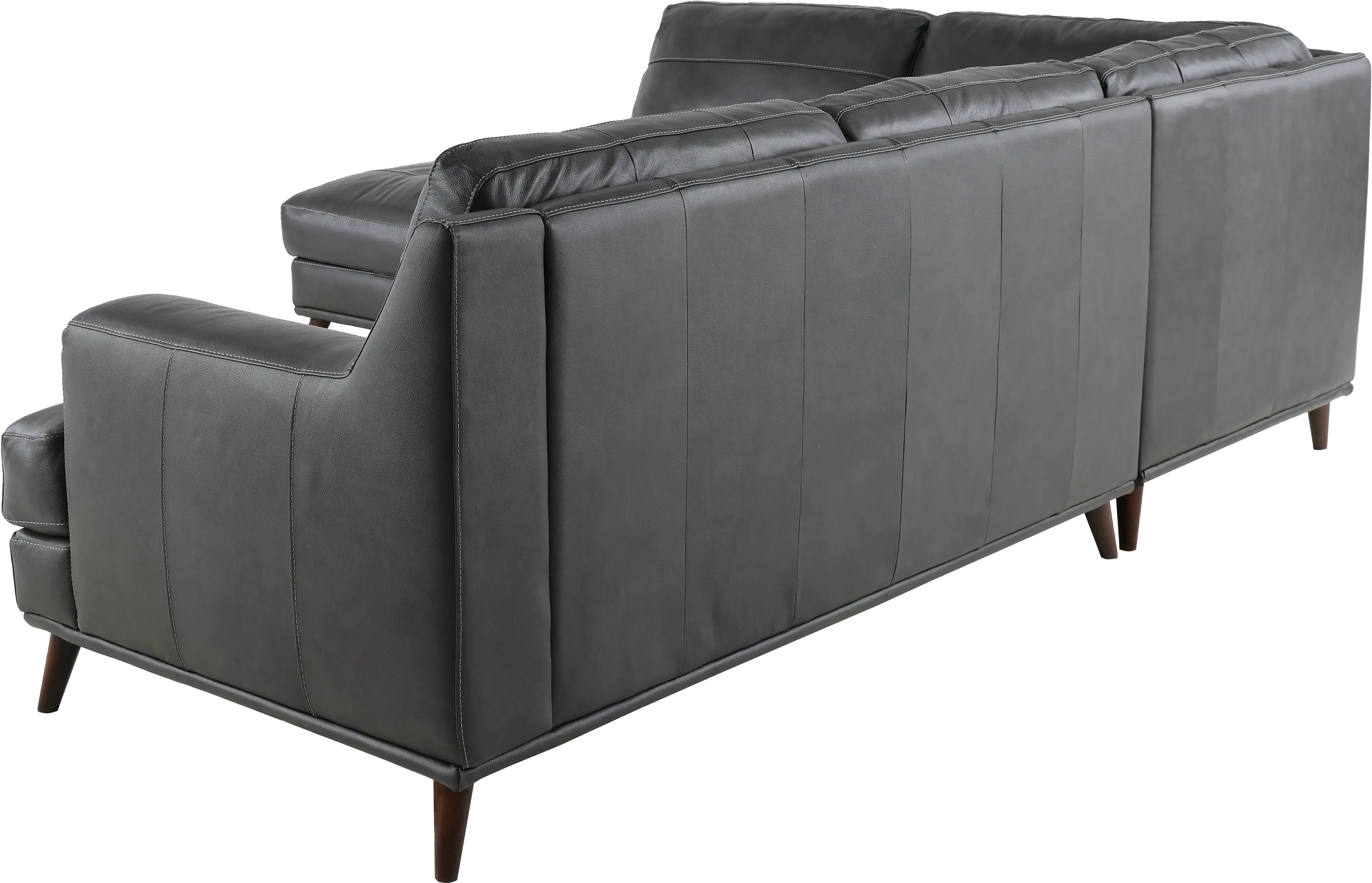 Caruso Gray 2 Piece Leather Sectional