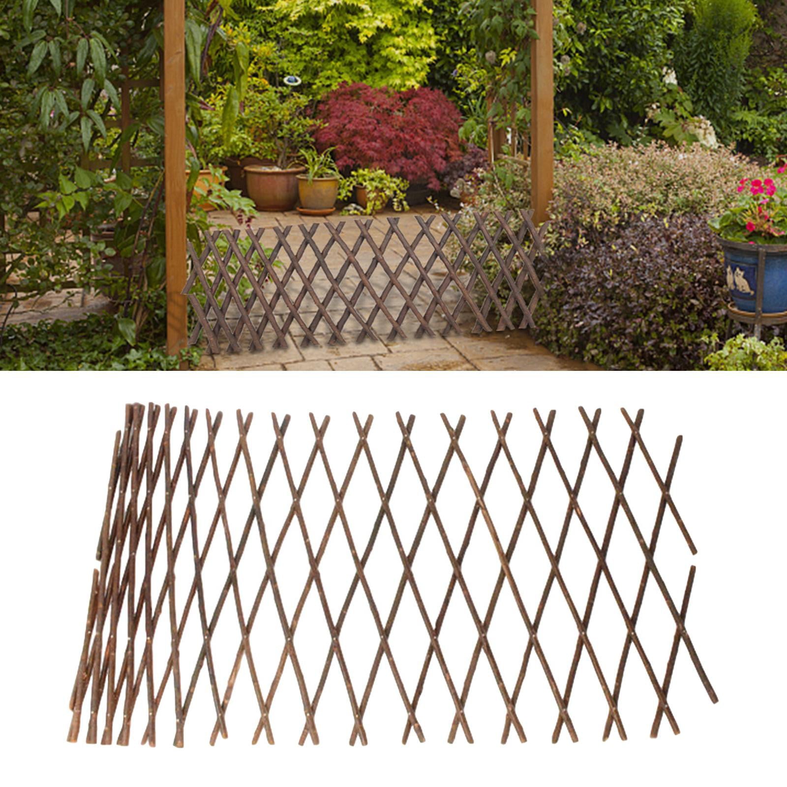 2x Outdoor Garden Expandable Trellis Bamboo Lattice Fence for Climbing Plants Vine Ivy Size Cucumbers Clematis Support Expandable