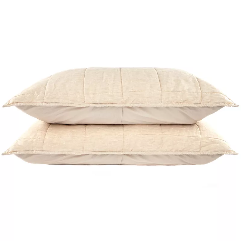 French Linen Quilted Sham Set