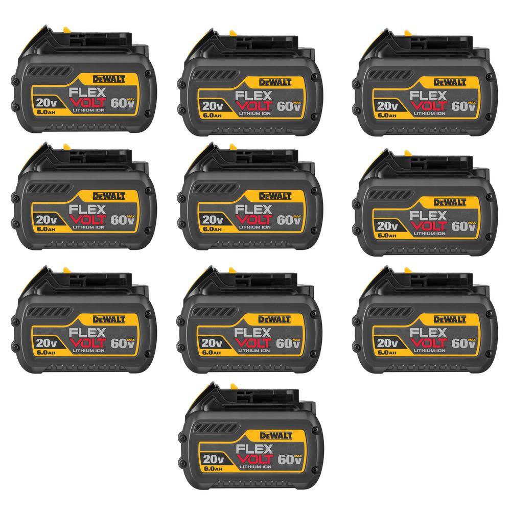 DW FLEXVOLT 20V60V MAX Lithium-Ion 6.0Ah Battery (10 Pack) DCB606-10