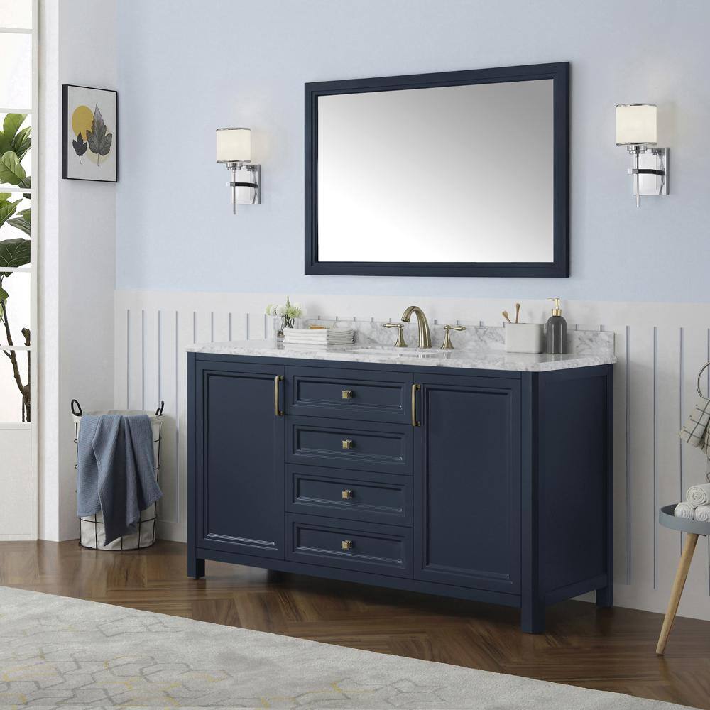 Home Decorators Collection Sandon 46 in. W x 30 in. H Framed Rectangular Bathroom Vanity Mirror in Midnight Blue Sandon MR-MB