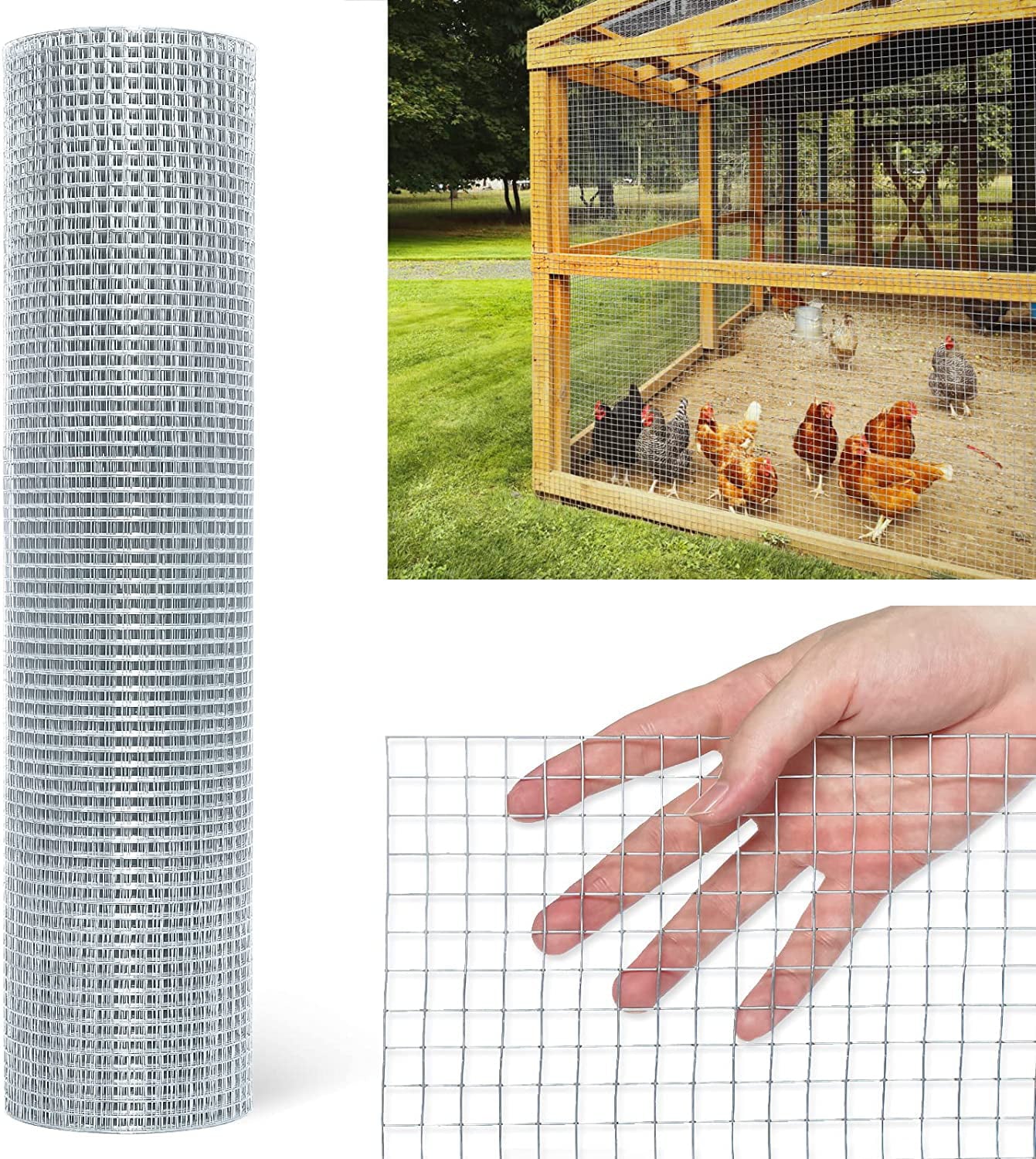 Hardware Cloth,Willstar 13.7inx39.3in Chicken Wire Mesh, Wire Mesh Netting Wire Garden Wire Netting Fence Wire Craft Projects and Home Decors Rabbit Netting Fencing Cages Aviary Plant Craft Projects