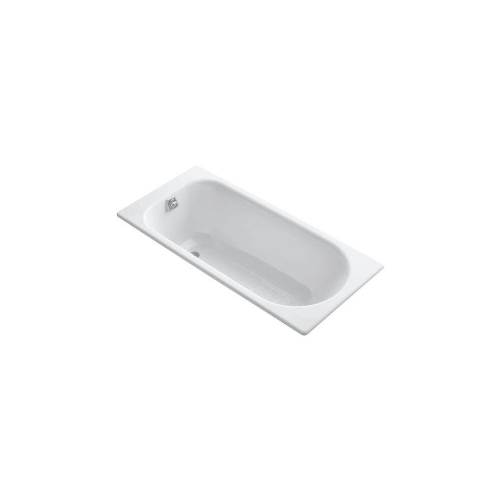 KOHLER Soissons 59 in. x 27.5 in. Rectangular Soaking Bathtub with Reversible Drain in White K-941-0