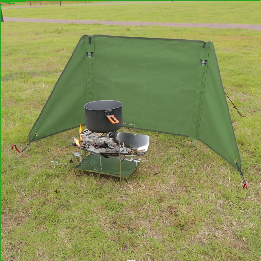 Outdoors Camping Windshield Bonfire Barbecue Windshield Equipment Wholesale