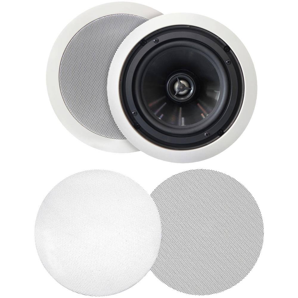 BIC America 125W 6.5 in. Weather-Resistant In-Ceiling Speakers Pivoting Tweeters Metal and Cloth Grills MSRPRO6