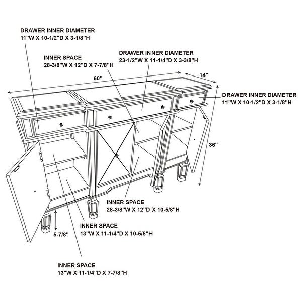 Pedro Mirrored Entryway Console Table