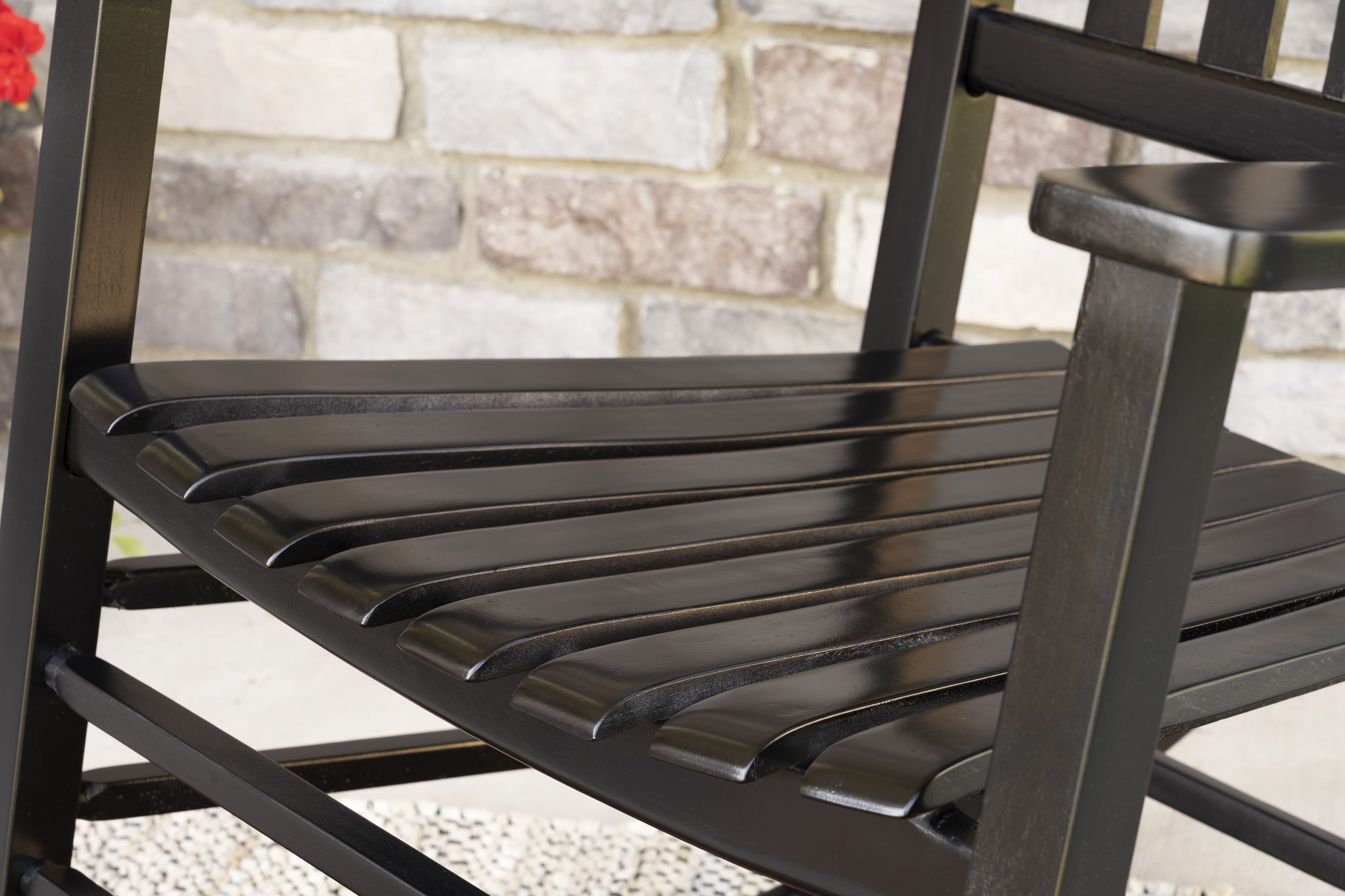 Jack-Post Traditional Hardwood Porch Rocker In Black Finish