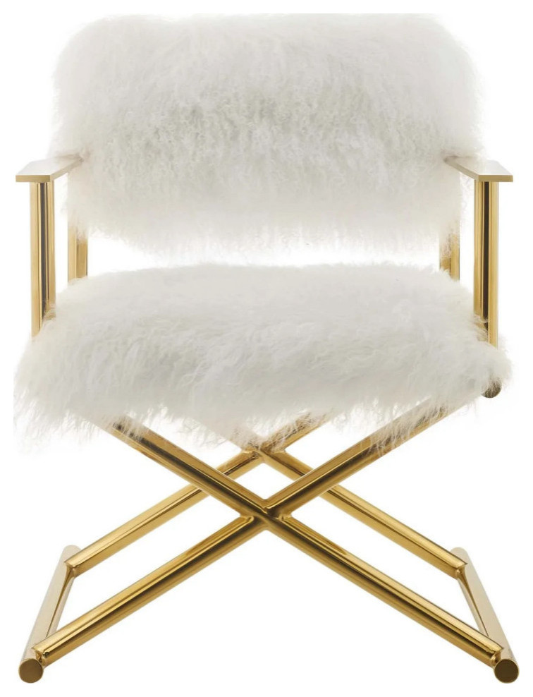 Sadie Pure White Cashmere Accent Director  x27S Chair   Contemporary   Armchairs And Accent Chairs   by V.S.D Furniture  Houzz