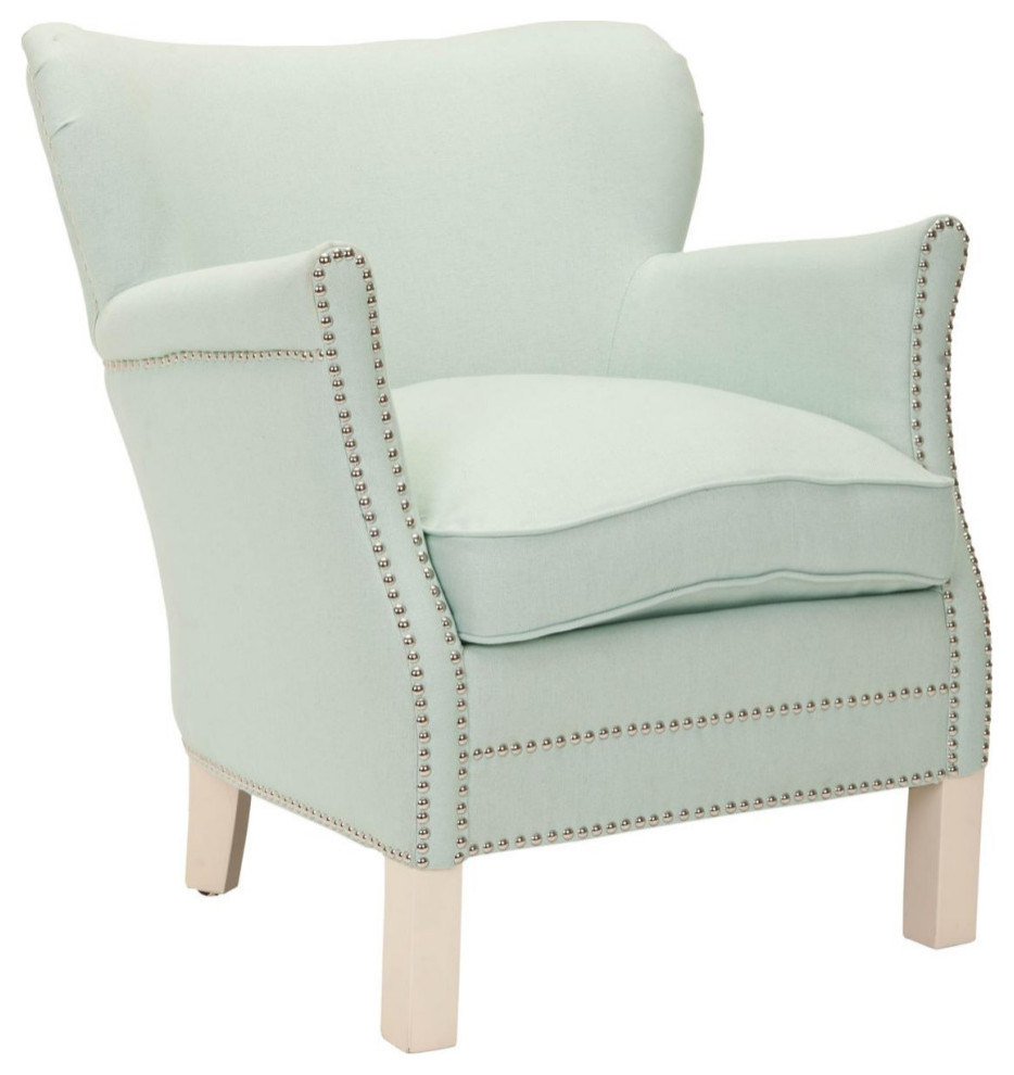 Ann Arm Chair With Silver Nail Heads Robins Egg Blue   Transitional   Armchairs And Accent Chairs   by V.S.D Furniture  Houzz