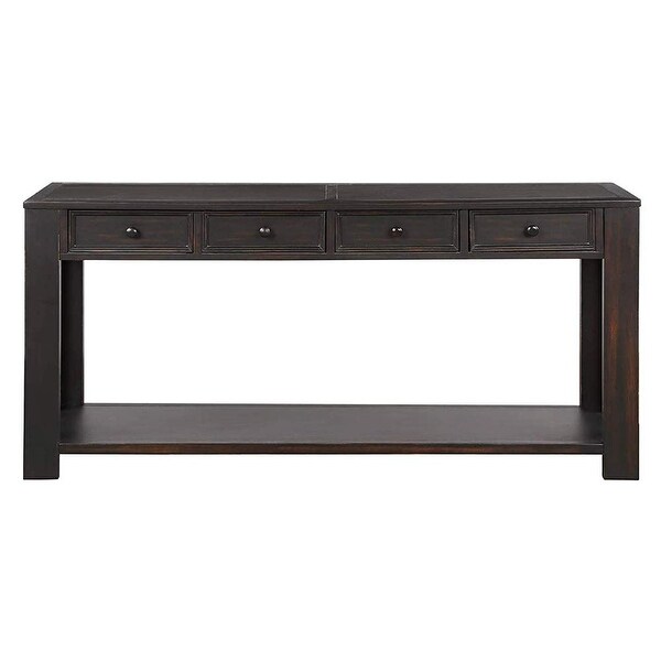 Nestfair 4-Drawer Console Table with Bottom Shelf