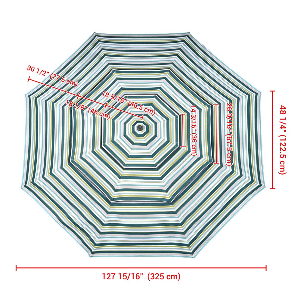 Yescom 11' Outdoor Patio Umbrella Replacement Canopy 3-Tiered 8-Rib