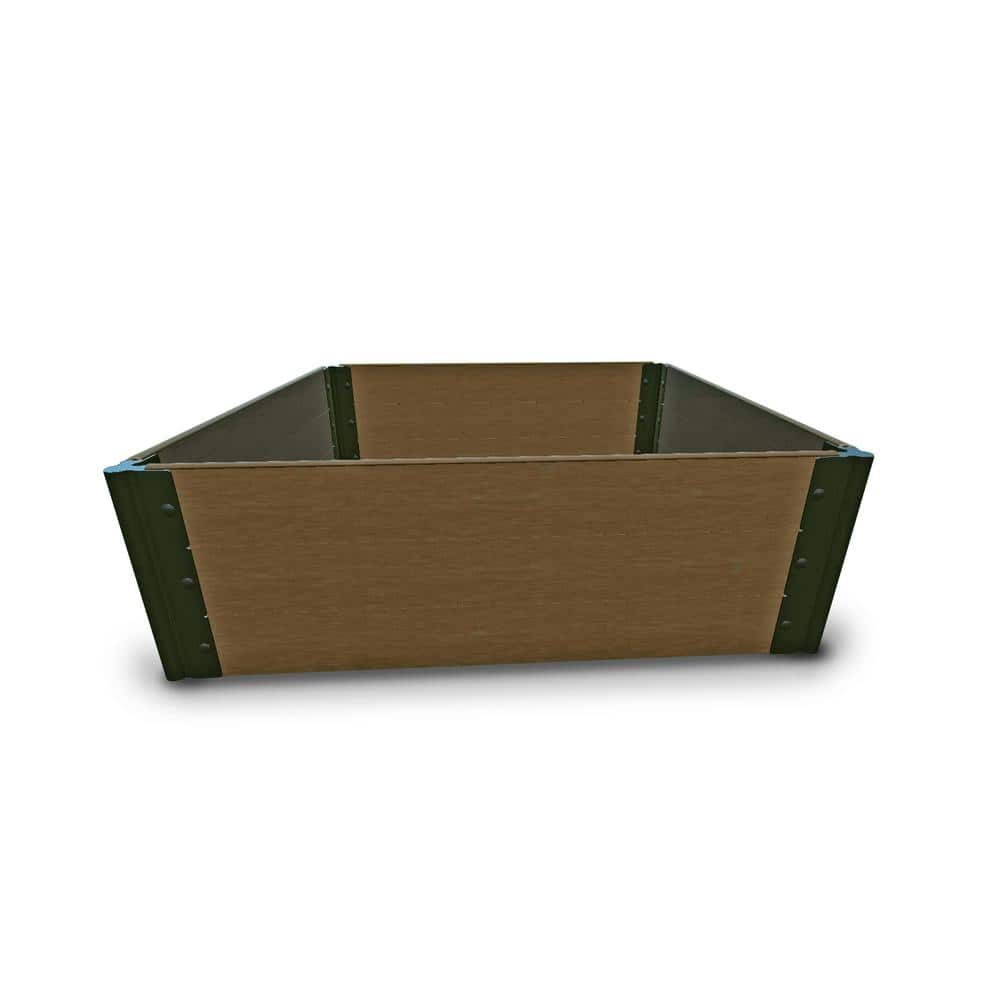 Frame It All 4 ft. x 4 ft. x 16.5 in.， 1 in. Profile Uptown Brown Composite Tool-Free Raised Garden Bed 300003424