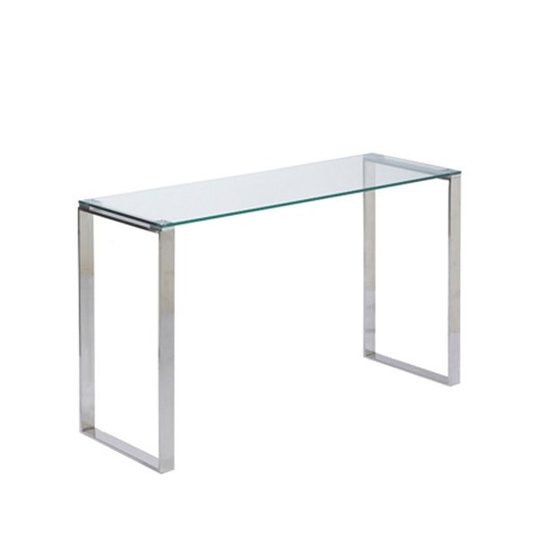 Gem Modern Tempered Glass and Stainless Steel Console Table (3 Size Options)