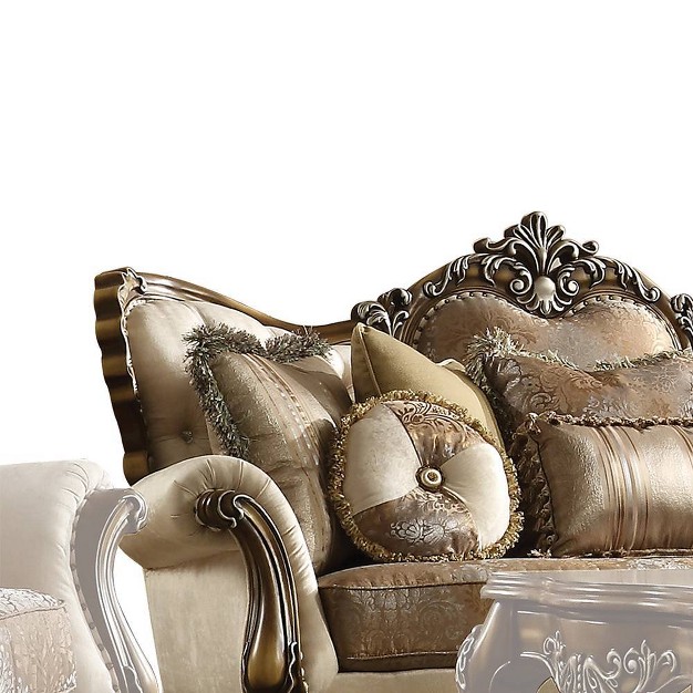 Latisha Fabric Pattern Sofa Tan antique Oak Acme Furniture