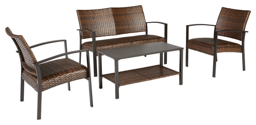 Zariyah Love/Chairs/Table Set  4 Set   Tropical   Outdoor Lounge Sets   by Ashley Furniture Industries  Houzz