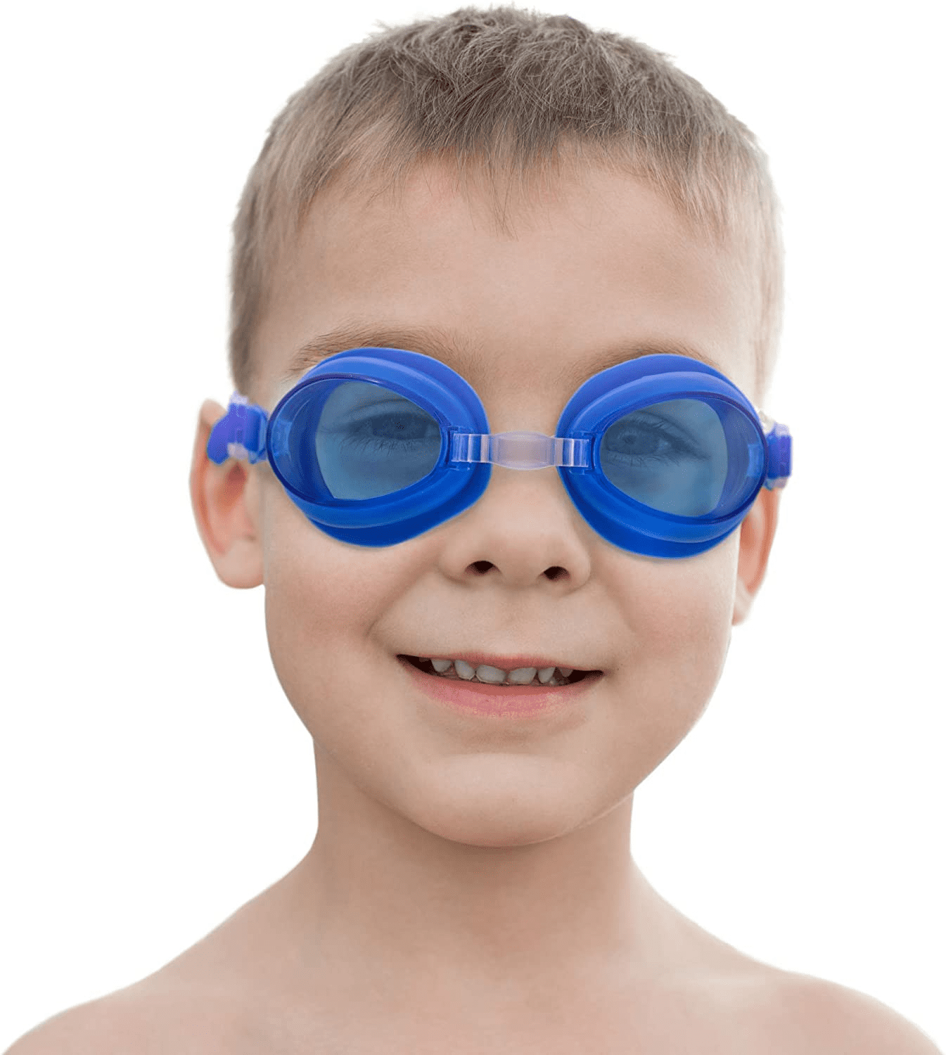 Kids Swimming Goggles with Case | UV Protection, Anti-fog with Easy Adjust Nose Piece | Silicone Gaskets and Strap Swim Eyewear for Boys & Girls | Water Fun, Recreation, Vacations