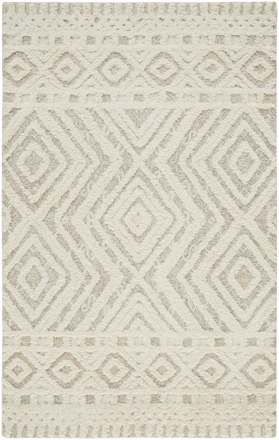 Elika Hand Tufted Ivory and Tan Rug by BD Fine