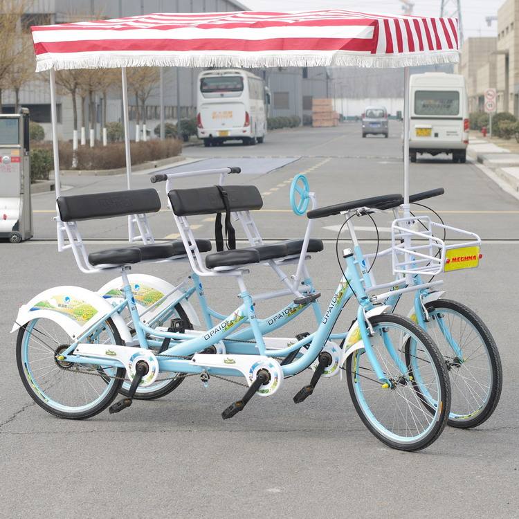 cheap 4 people person four wheel tandem tourist surrey bike